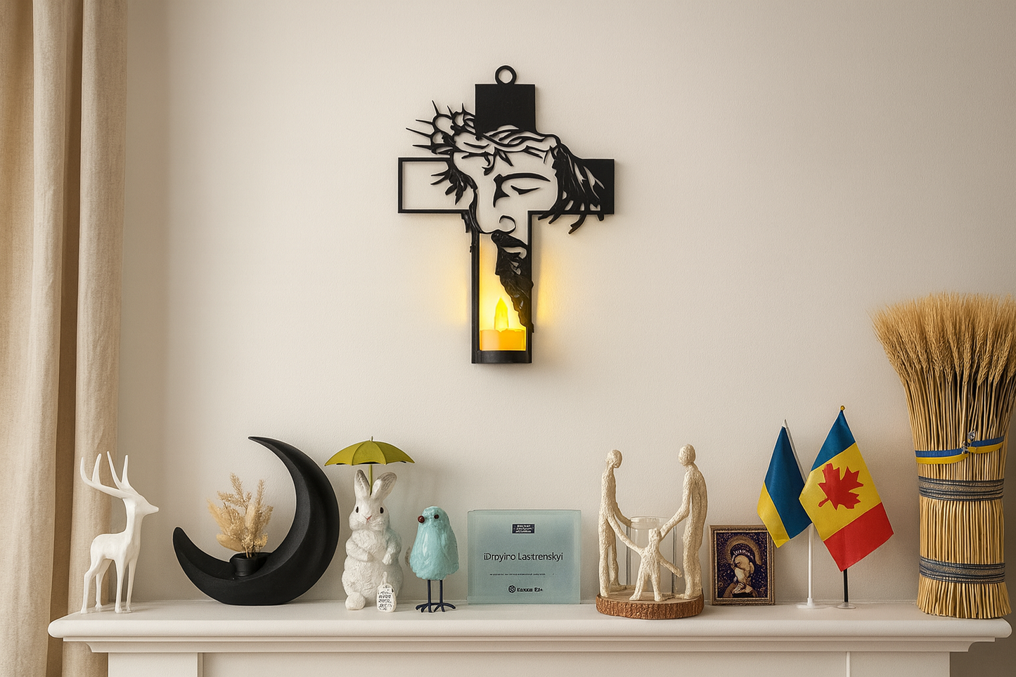 Jesus Cross with LED tea light