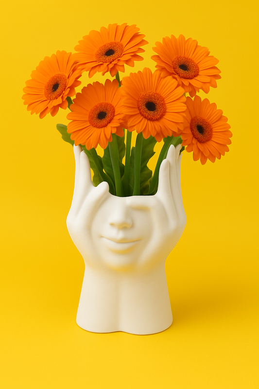 "Serenity Hands" Face Vase