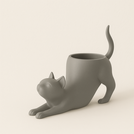 Stretching Cat Planter