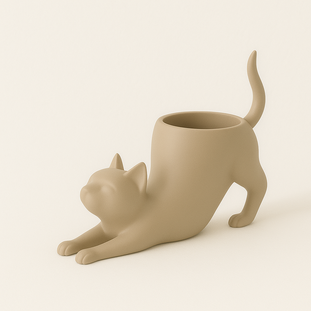 Stretching Cat Planter