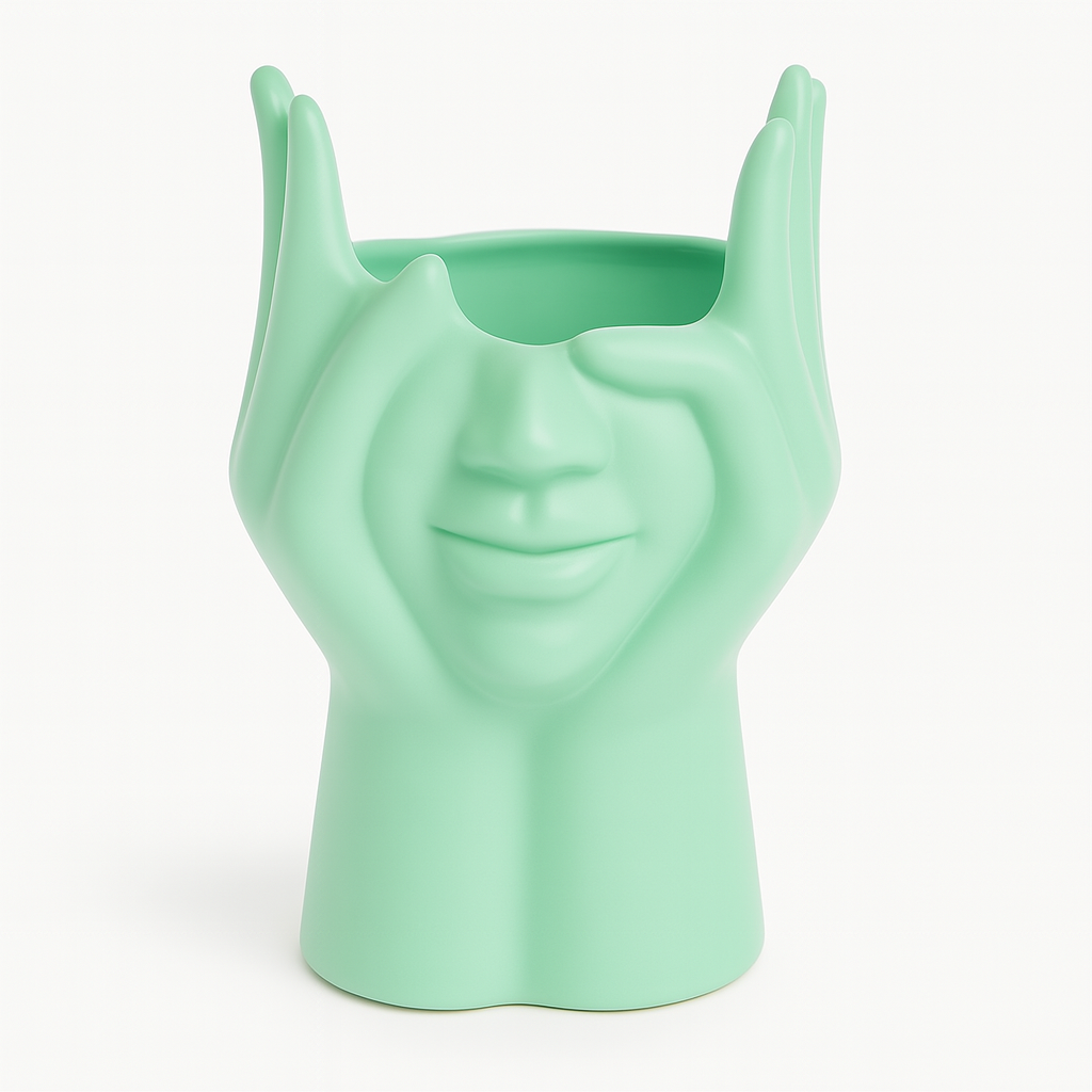 "Serenity Hands" Face Vase