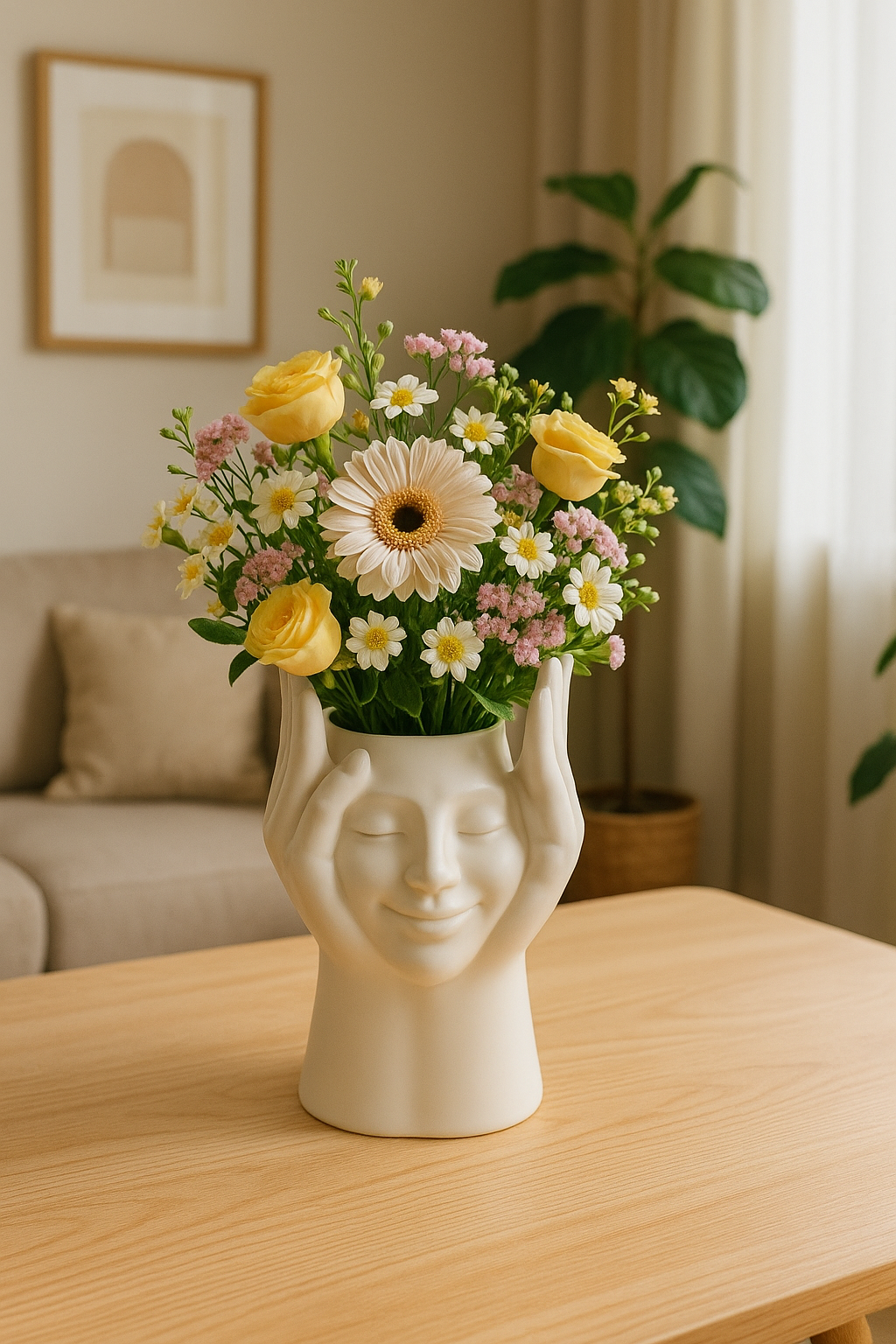 "Serenity Hands" Face Vase