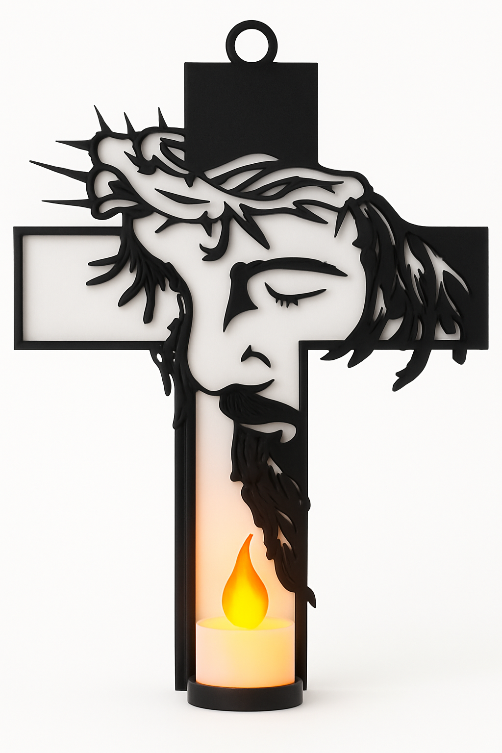 Jesus Cross with LED tea light