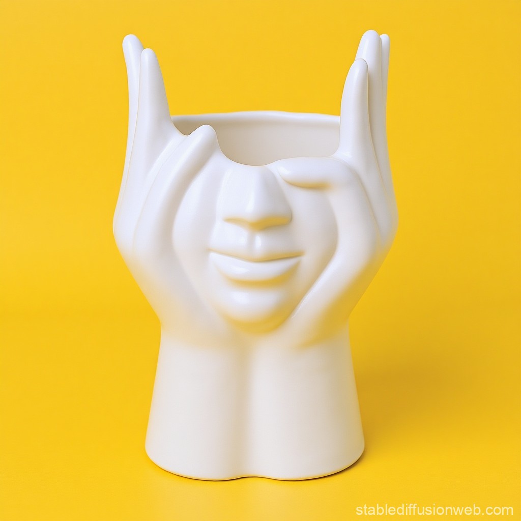 "Serenity Hands" Face Vase