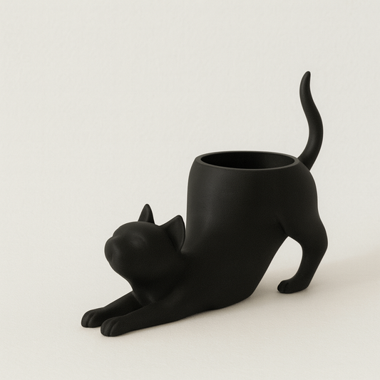 Stretching Cat Planter