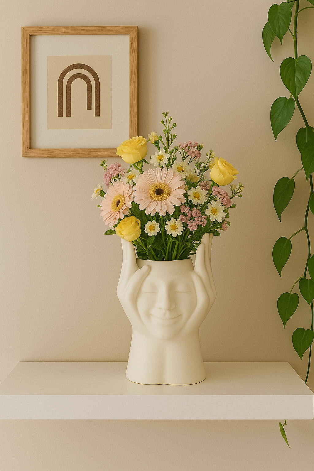 "Serenity Hands" Face Vase