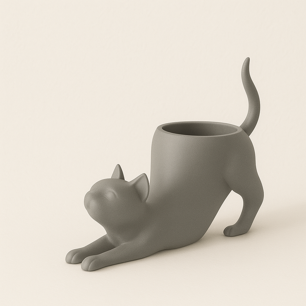 Stretching Cat Planter