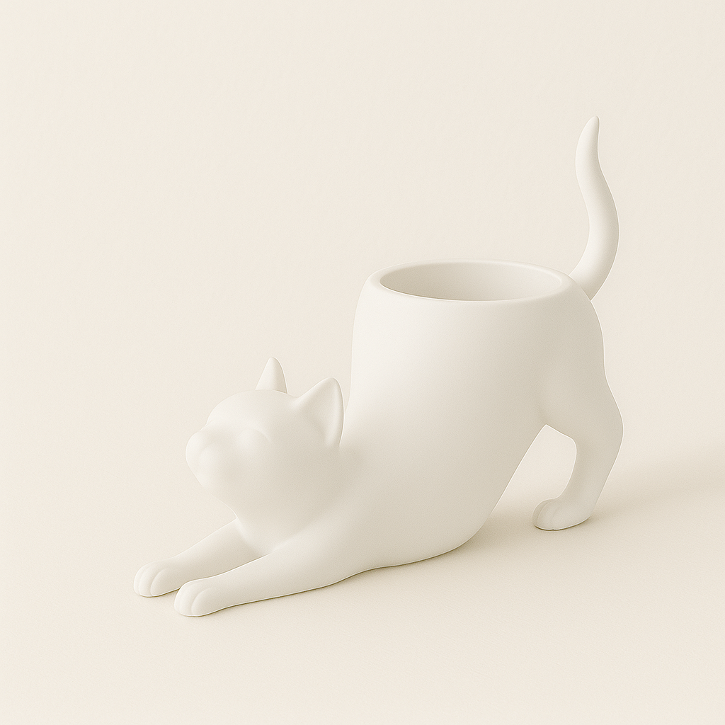Stretching Cat Planter