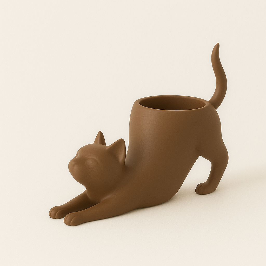Stretching Cat Planter