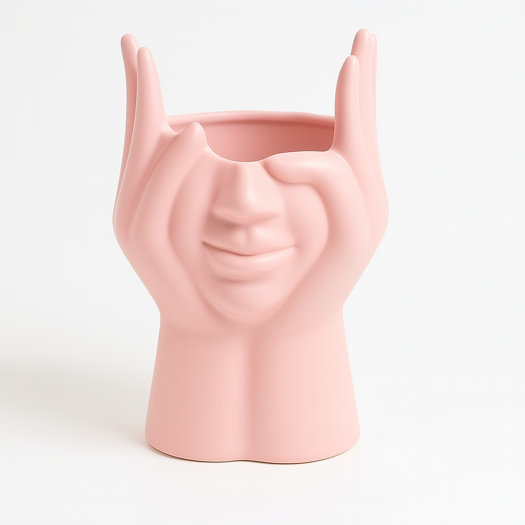"Serenity Hands" Face Vase