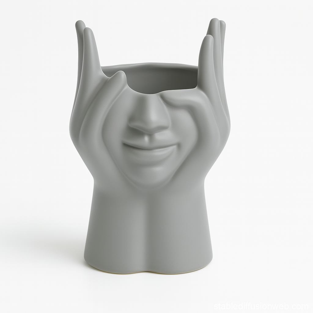 "Serenity Hands" Face Vase