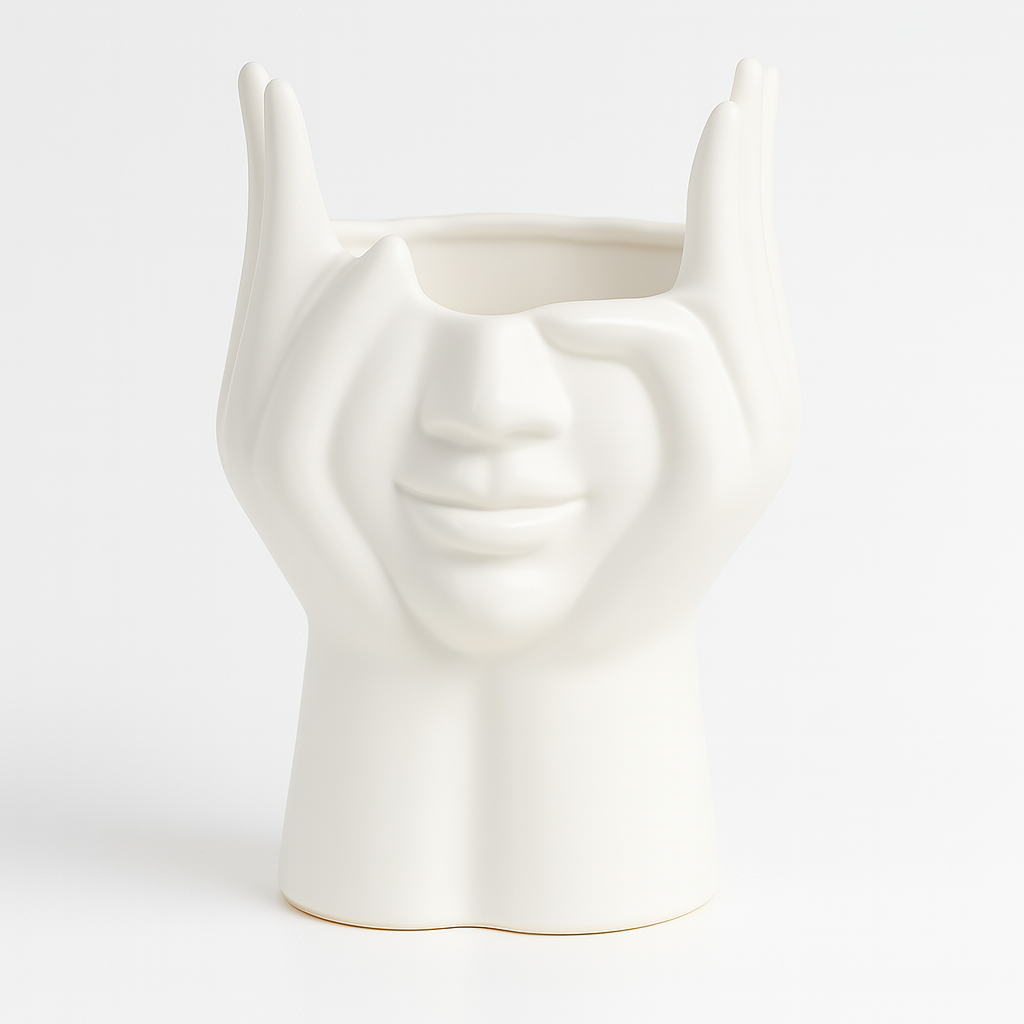 "Serenity Hands" Face Vase