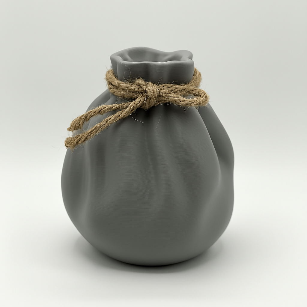 "Tied Pouch" Vase