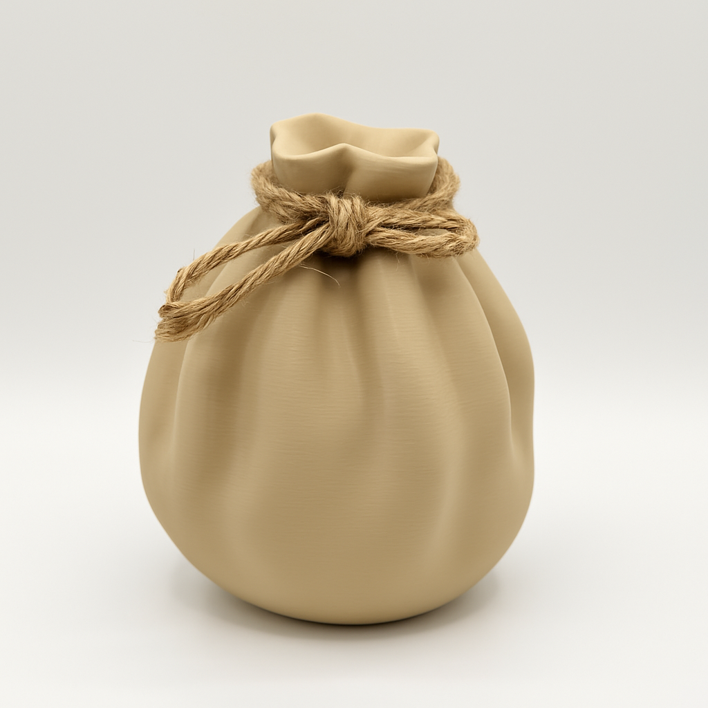 "Tied Pouch" Vase