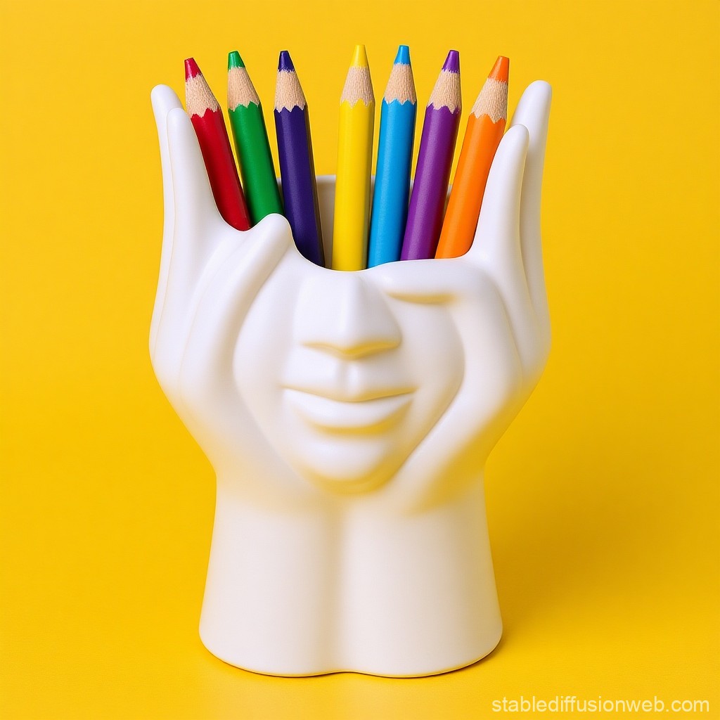 "Serenity Hands" Face Vase