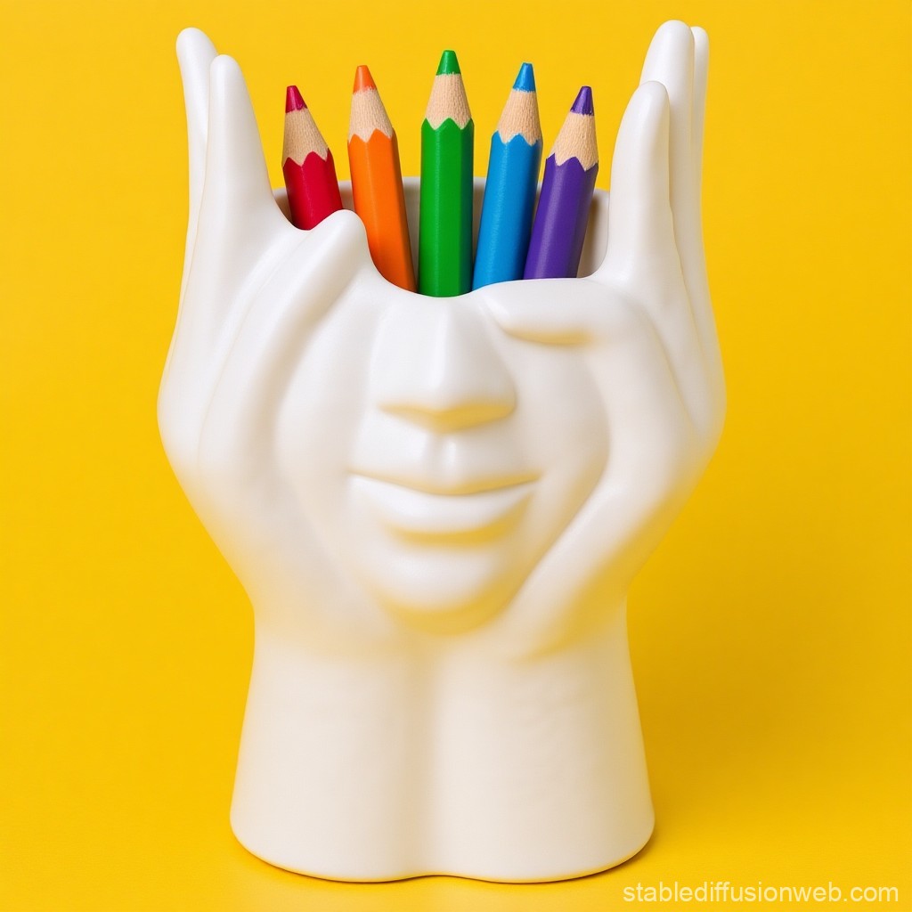 "Serenity Hands" Face Vase